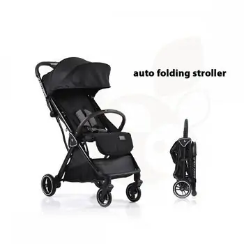 Cangaroo Baby Stroller Easy Fold Black პრემიუმ კლასის მსუბუქი სასეირნო ეტლი უნიკალური დაკეცვის მექანიზმით