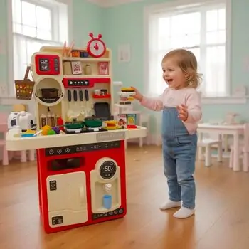 Funny Kitchen With Spray Pink - სათამაშო სამზარეულო, 2 image