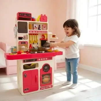 Funny Kitchen With Spray Pink - სათამაშო სამზარეულო