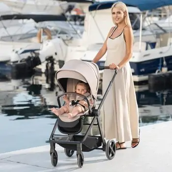 KikkaBoo Mia  4in1 Beige - საბავშვო ეტლის კომპლექტი, 9 image