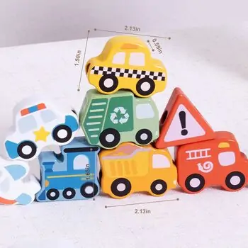 Tooky Toy Lacing Transportation-ძაფზე ასაწყობი ტრანსპორტი, 3 image