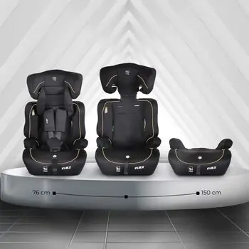 Moni Car Seat Flex 76-150cm Black with Beige Line, Red Line, Green Line - მანქანის სავარძელი (ქარსითი), 3 image