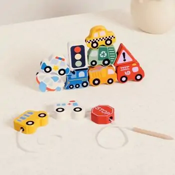 Tooky Toy Lacing Transportation-ძაფზე ასაწყობი ტრანსპორტი, 5 image