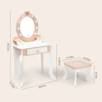 TOOKYTOY Dressing Table-საბავშვო ხის მაკიაჟი სმაგიდა, 3 image