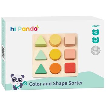TOOKY TOY Hi Pando ფერებისა და ფორმების დამხარისხებელი