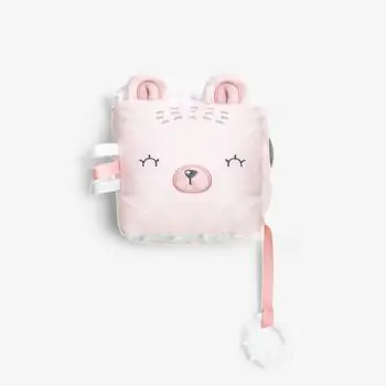 kikkaboo Plush cube Bear with me Pink - სათამაშო რბილი კუბი