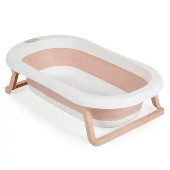 Moni Baby Bathtub Set With Foldable Bath Palma Pink - ჩვილის დასაკეცი აბაზანა, 3 image