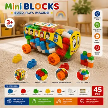 Cute Bus and Blocks - ასაწყობი კუბიკები