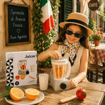 Wooden Toy Blender - სათამაშო ხის ბლენდერი აქსესუარებით