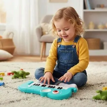 Elephant Piano With 25-Key And Light - სათამაშო პიანინო 25 კლავიშით, 4 image