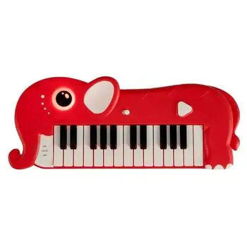 Elephant Red Piano With 25-Key And Light - სათამაშო პიანინო 25 კლავიშით, 2 image