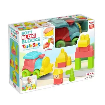 Dede Soft Blocks Train Set 24 Pcs 04122 - სათამაშო ასაწყობი კუბიკები, 2 image