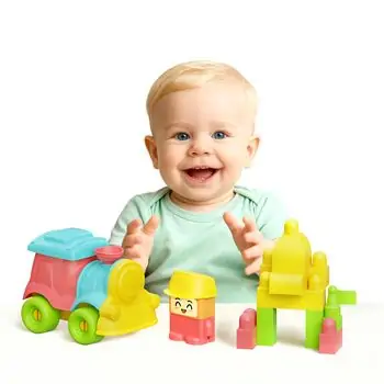 Dede Soft Blocks Train Set 24 Pcs 04122 - სათამაშო ასაწყობი კუბიკები, 4 image