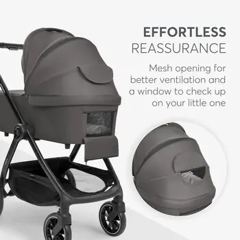 KikkaBoo Modena 4in1 With Carrycot Dark Grey საბავშვო ეტლის კომპლექტი + საჩუქარი მანეჟი, 14 image