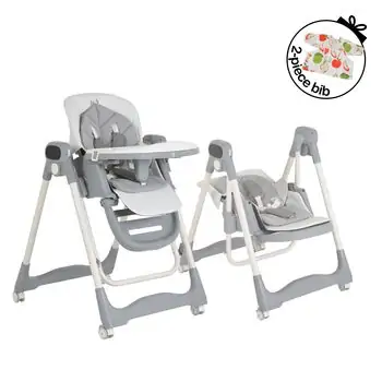 Moni High chair and swing with a gift Fuji grey - ტრანსფორმერი სკამ-მაგიდა/ელექტრო შეზლონგი, 2 image