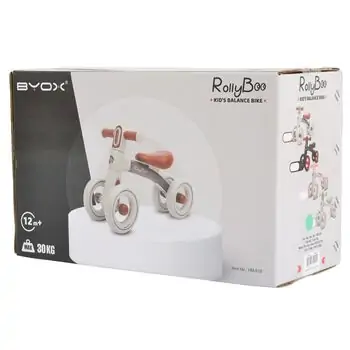 Byox Mini balance bike RollyBoo grey - საბავშვო ველოსიპედი (ბალანს ბაიკი), 8 image