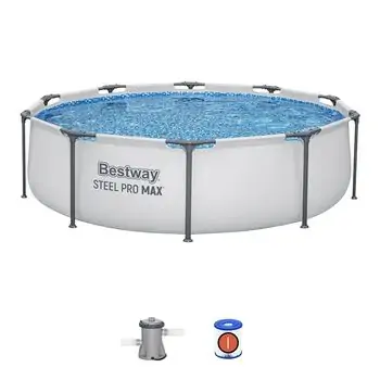 Bestway 56408 Steel Pro Max Round Frame With Cartridge Filter კარკასული აუზი კარტრიჯული ფილტრით
