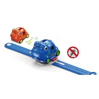 Pull Back Blue Car with Watch - საბავშვო საათი სათამაშო მანქანით, 3 image