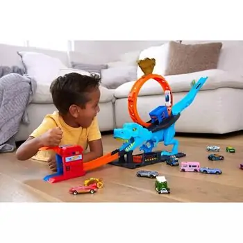 Hot Wheels City T-Rex Chomp Down TVD საბავშვო სათამაშო ტრასა, 8 image