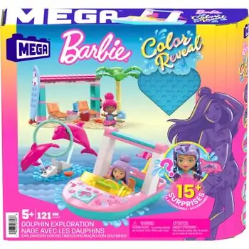 Mega Construx Barbie Color Reveal Dolphin Discovery MTL-HHW83 ბარბის კონსტრუქტორი, 5 image