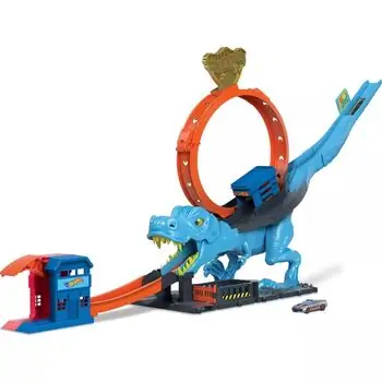 Hot Wheels City T-Rex Chomp Down TVD საბავშვო სათამაშო ტრასა