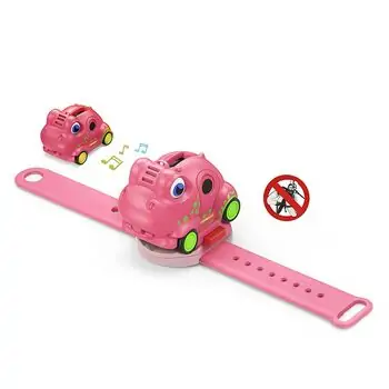 Pull Back Pink Car with Watch - საბავშვო საათი სათამაშო მანქანით, 3 image