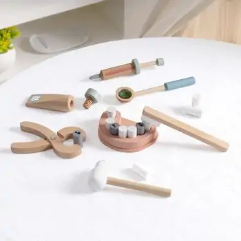 Tooky Toy Educational Dentist Playset - ხის განსავითარებელი სათამაშო სტომატოლოგიური ნაკრები, 4 image