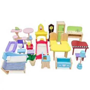 Wooden Grand Mansion Doll house With Accsesoriess -  თოჯინის ხის სახლი ავეჯით, 7 image
