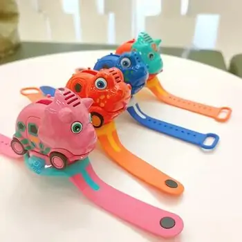 Pull Back Pink Car with Watch - საბავშვო საათი სათამაშო მანქანით, 5 image