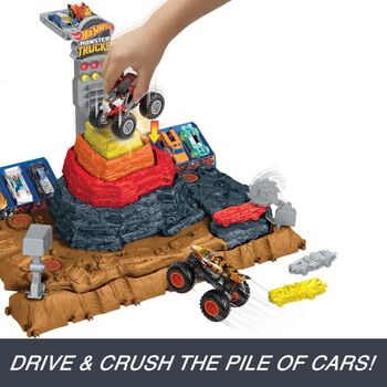 Hot Wheels HNB96 Monster Trucks Arena Smashers Bone Shaker Ultimate Crush Yard  საბავშვო სათამაშო ტრასა, 4 image
