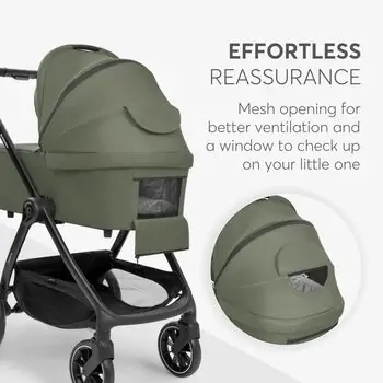 KikkaBoo Modena 4in1 With Carrycot Army Green საბავშვო ეტლის კომპლექტი + საჩუქარი ელექტრო შეზლონგი, 6 image