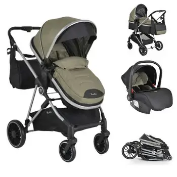 Moni 3 In 1 Set Kali Olive Green საბავშვო ტრანსფორმერი ეტლის კომპლექტი + 130 ლარიანი საჩუქარი, 2 image