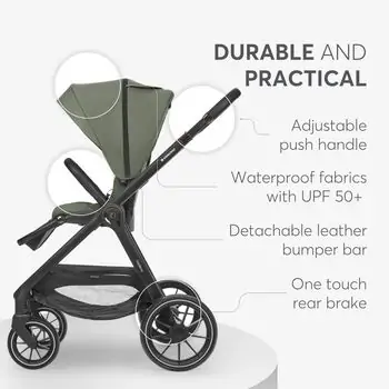 KikkaBoo Modena 4in1 With Carrycot Army Green საბავშვო ეტლის კომპლექტი + საჩუქარი ელექტრო შეზლონგი, 5 image