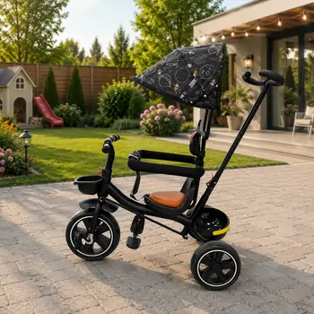 Aero Tricycle Black - სასეირნო ველო-ეტლი, 2 image