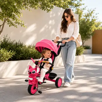 Stitch Tricycle Rose With Music And Light - სასეირნო ველო-ეტლი