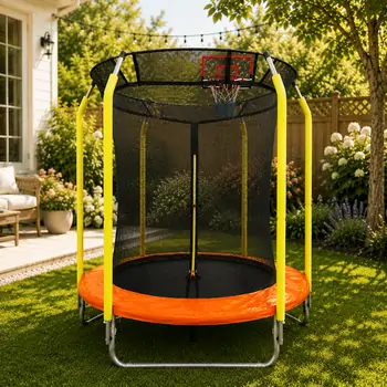 Metal & Plastic Trampoline 183cm 6FT Orange - ბატუტი