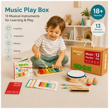 Tooky Toy Montessori Musical Instruments Box- განსავითარებელი სათამაშო