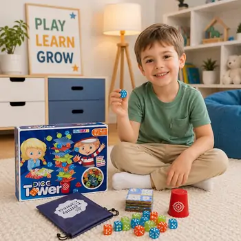 Dices Tower Stacking Toy - ინტერაქტიული სამაგიდო თამაში