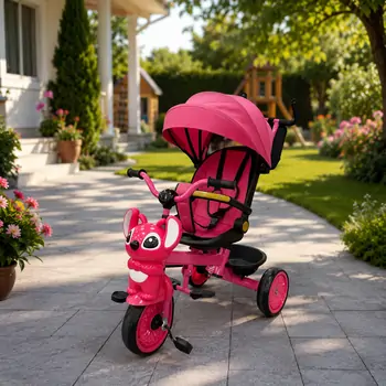 Stitch Tricycle Rose With Music And Light - სასეირნო ველო-ეტლი, 3 image