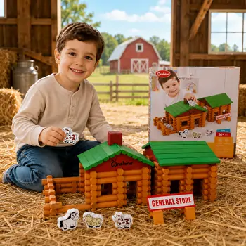 Wooden Educational Farm House - ხის განსავითარებელი სათამაშო სახლი, 2 image