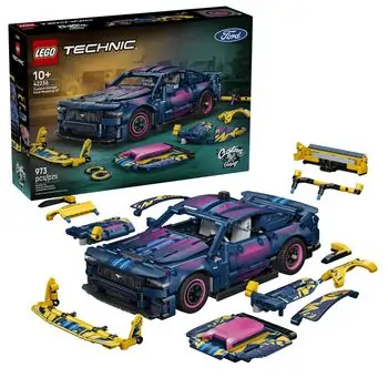 Lego Technic 42236 Custom Garage Ford Mustang GT Car