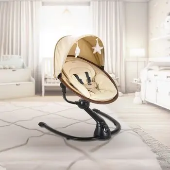 Cangaroo Electric Swing Cloud Premium + Beige - ახალშობილის ელექტრო შეზლონგი, 3 image