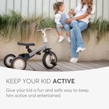 Kikkaboo Tricycle 5in1 Flip Beige - სამ თვლიანი ველო-ეტლი, 9 image