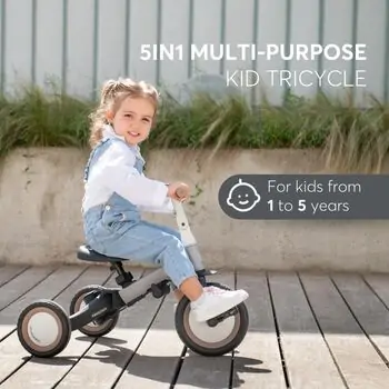 Kikkaboo Tricycle 5in1 Flip Army Green - სამ თვლიანი ველო-ეტლი, 5 image