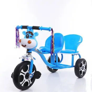 Tricycle Momo Blue With Extra Seat - სამთვლიანი ველოსიპედი დამატებითი სკამით