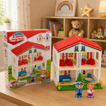 Dede  house 2 floors (40 PCS.) სათამაშო კონსტრუქტორი 03234