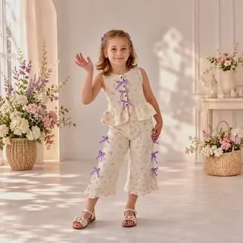 Beautifful Bows 2 In 1 Set Beige - საბავშვო ორეული