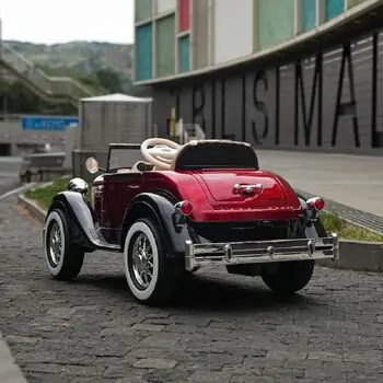 Rolls Royce Vintage Style Car Painted Red - ელექტრო მანქანა, 12 image