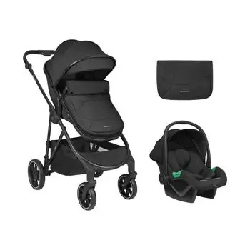 KikkaBoo Jean 3 In 1 Black - საბავშვო ეტლის კომპლექტი