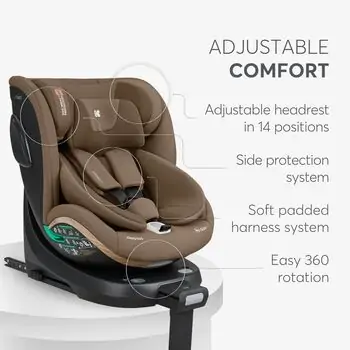 KikkaBoo i-Twist i-Size 2026 Coffee - მანქანის სავარძელი (ქარსითი), 5 image